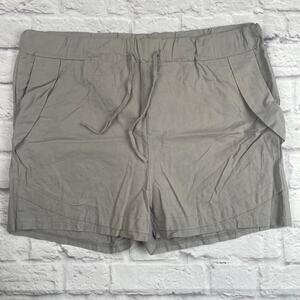 G4014 Women's Summer Shorts Solid Elastic Waist Size 2XL